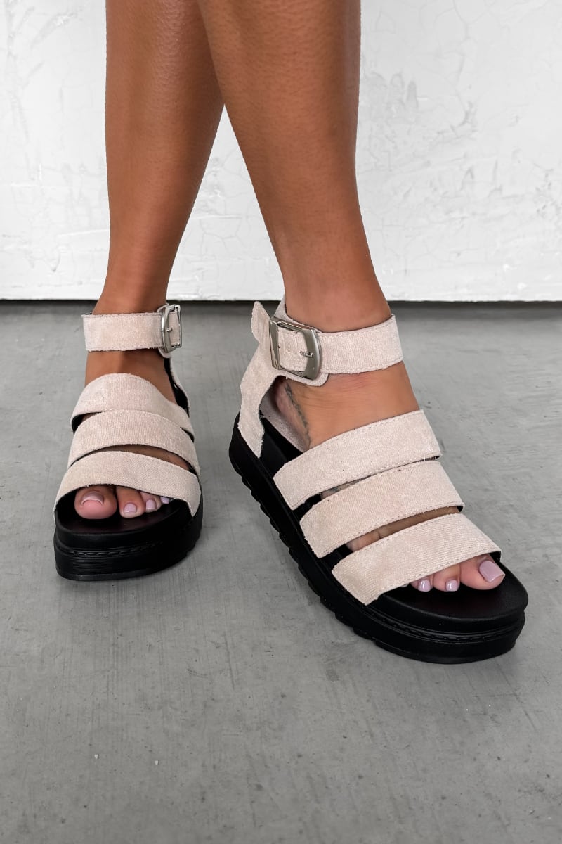 IMMI Chunky Gladiator Sandals - Beige Suede