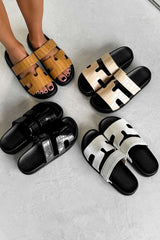 INDIE Gladiator Strap Slider Sandals - Multi