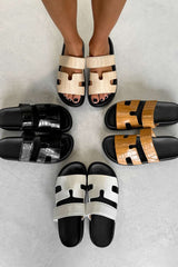 INDIE Gladiator Strap Slider Sandals - Multi