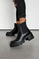 IVY Chunky Platform Ankle Boots - Black PU - 2