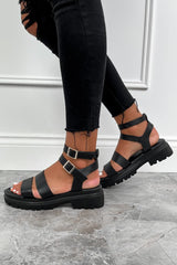 TARA Chunky Gladiator Sandals - Black