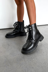 KIANNA Chunky Boots - Black PU - 4