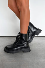 KIANNA Chunky Boots - Black PU - 1
