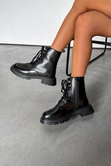 KIANNA Chunky Boots - Black PU