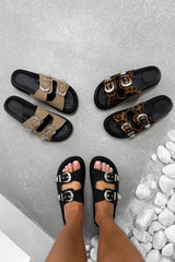 LEXI Chunky Buckle Sandals - Black