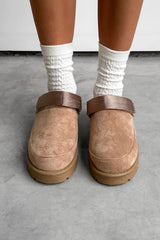 LIBBY Suede Ankle Strap Outdoor Slippers - Beige - 2