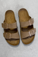 AYSHA Chunky Buckle Cork Sandals - Taupe - 1