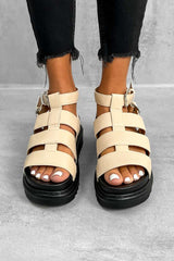 MAKE ME Chunky Gladiator Sandals - Beige - 1