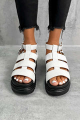 MAKE ME Chunky Gladiator Sandals - White - 3