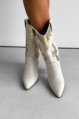 MARRI Western Cowboy Boots - Beige - 4
