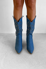 MAVERICK Cowboy Western Boots - Denim Blue - 2