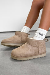 MAYA Ultra Mini Ankle Boots - Beige
