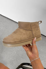 MAYA Ultra Mini Ankle Boots - Beige - 1