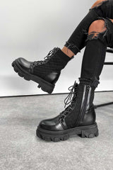 MEGAN Chunky Sock Fit Ankle Boots - Black - 2