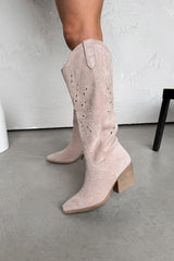 MICHIGAN Cowboy Western Boots - Beige - 2