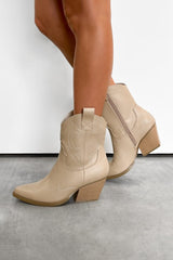 MICHIGAN Cowboy Western Boots - Beige - 2