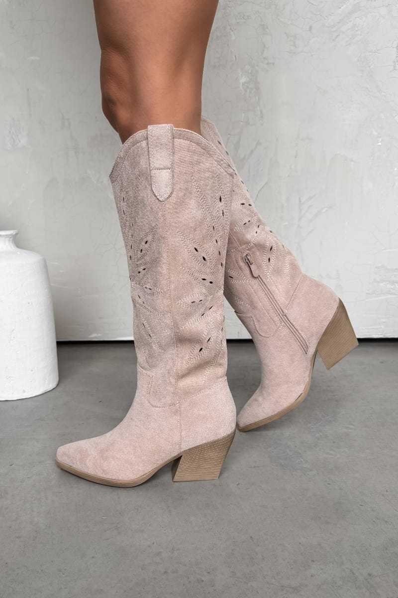 MICHIGAN Cowboy Western Boots - Beige - 3