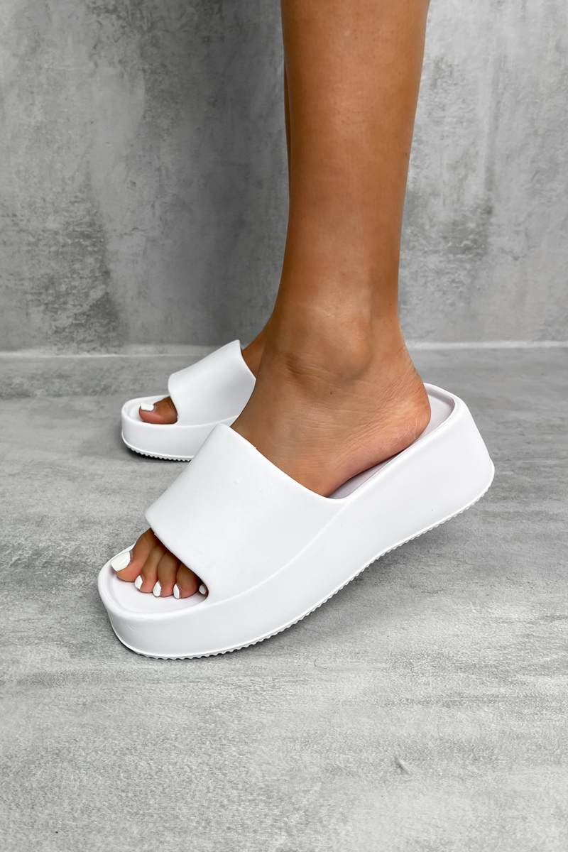 White Platform Slipper Sandals Black White Platform Slippers