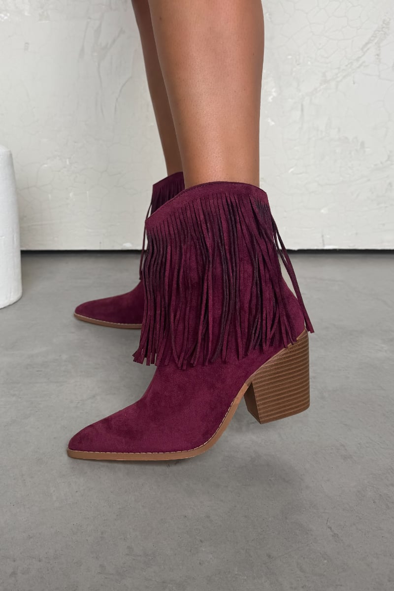 MONTANA Western Cowboy Boots - Burgundy