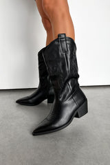 NEVADA Cowboy Western Boots - Black PU