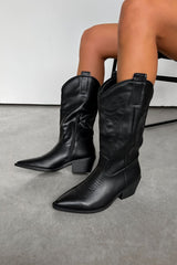 NEVADA Cowboy Western Boots - Black PU - 1