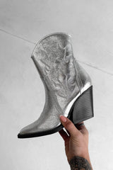 NIA Western Cowboy Boots - Silver