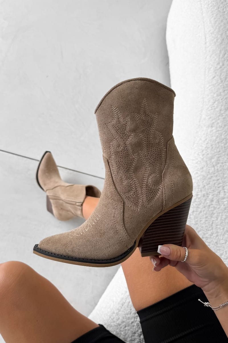 NIA Western Cowboy Boots - Taupe - 3