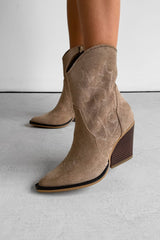 NIA Western Cowboy Boots - Taupe - 5