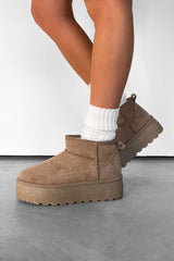 NOA Ultra Mini Platform Ankle Boots - Mushroom - 2
