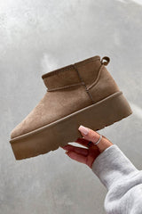 NOA Ultra Mini Platform Ankle Boots - Mushroom - 1