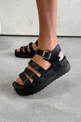 PENNY Chunky Gladiator Sandals - Black