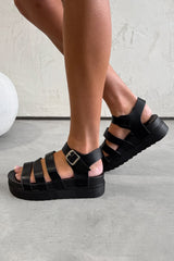 PENNY Chunky Gladiator Sandals - Black - 3