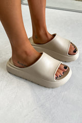 RUNNER Chunky Platform Sliders - Bone
