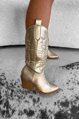 SANDY Cowboy Western Boots - Gold-2