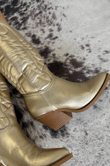 SANDY Cowboy Western Boots - Gold-7