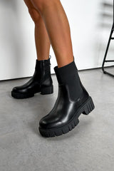 SAYLOR Sock Fit Chelsea Ankle Boots - Black PU - 2