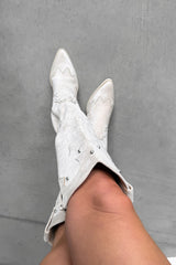 SHOWDOWN Cowboy Western Boots - Cream - 2