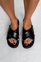 SIANI Chunky Studded Sliders - Black - 1