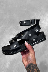 SOPH Cross Over Chunky Sandals - Black-2