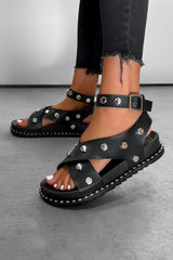 SOPH Cross Over Chunky Sandals - Black