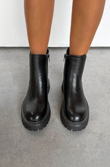 TAKEN Chelsea Stitch Ankle Boots - Black PU - 3