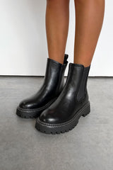 TAKEN Chelsea Stitch Ankle Boots - Black PU - 2