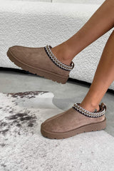 TALA Suede Embroidered Slippers - Mocha - 4