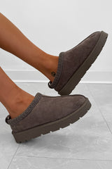 TALA Suede Embroidered Slippers - Mauve - 3