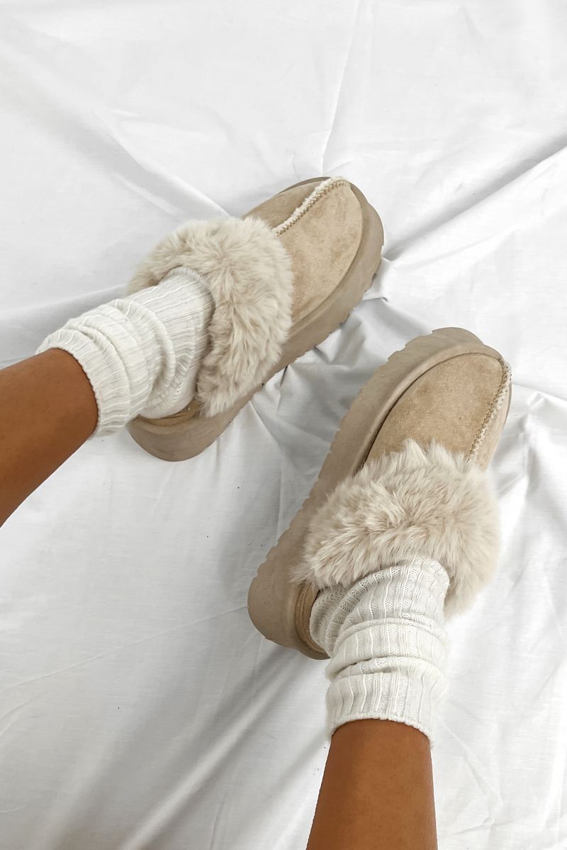 TAMARA Mini Platform Ankle Slippers - Mink