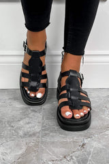 KHAI Chunky Platform Gladiator Sandals - Black - 2