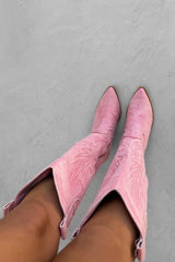 TENNESSEE Knee High Cowboy Western Boots - Pink - 1
