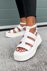 VORTEX Chunky Gladiator Sandals - White PU - 2