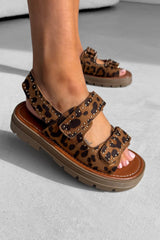 ZARA Chunky Gladiator Sandals - Leopard - 4