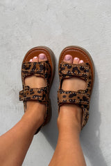 ZARA Chunky Gladiator Sandals - Leopard
